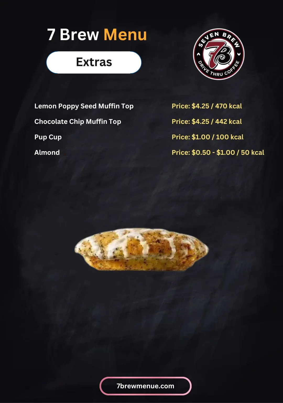 7 Brew Extras menu with Price