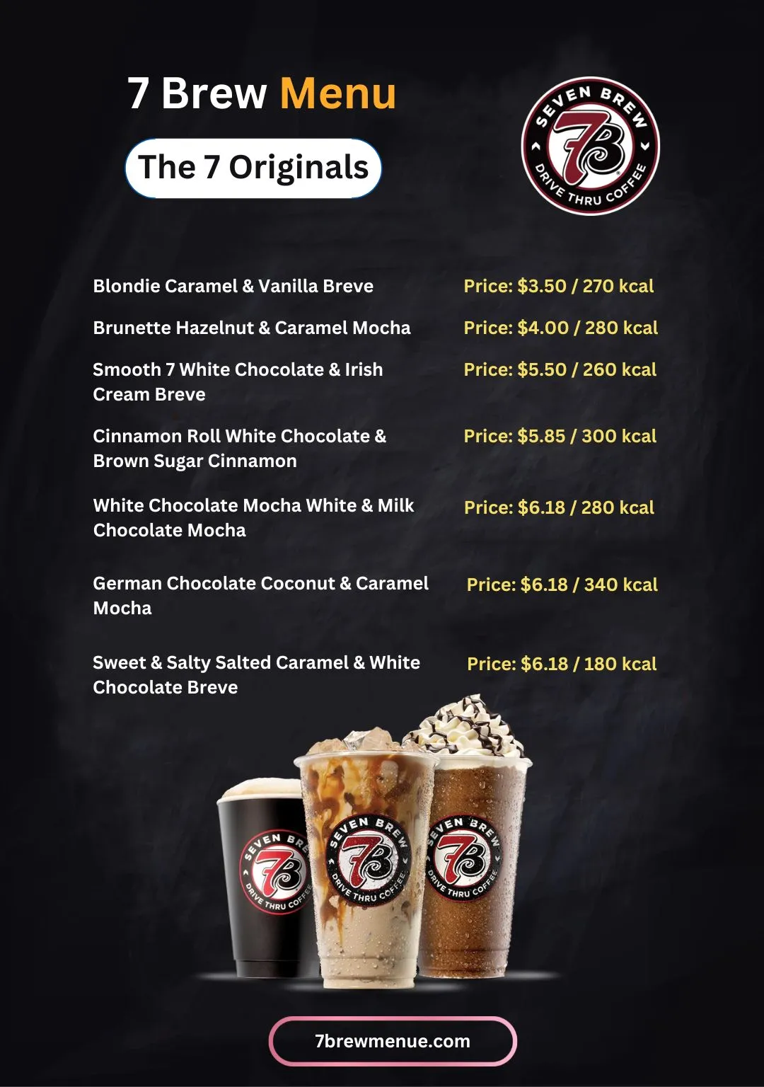 7 Brew The 7 Originals menu with Price